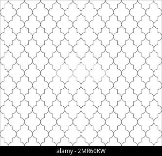 Moroccan islamic seamless pattern background in black and white. Vintage and retro abstract ornamental design. Simple flat vector illustration Stock Vector