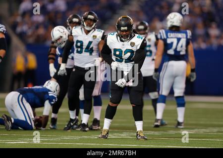 Jacksonville Jaguars defensive tackle Sheldon Day goes through a