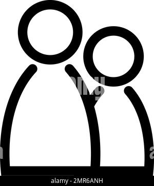 Two people icon. Symbol of group or pair of persons, friends, contacts, users. Outline modern design element. Simple black flat vector sign with Stock Vector