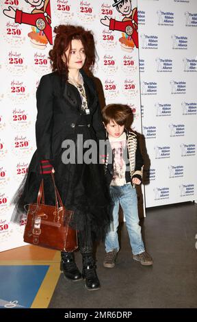 Helena Bonham Carter and son Billy Raymond Burton attend the 250th Birthday Party of Hamleys at Hamleys. London, England. 2/11/10. Stock Photo