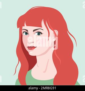 Premium Vector  Avatar of a redhaired woman. portrait of a young