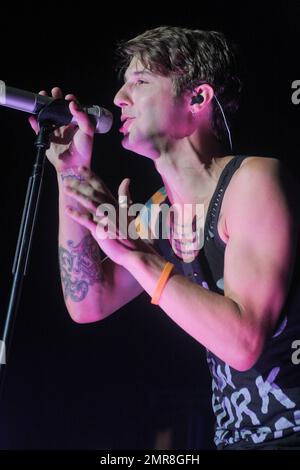 Ryan Follese of 'Hot Chelle Rae' performs at The Fillmore Miami Beach at the Jackie Gleason Theater. Miami, FL. 7th October 2011. Stock Photo