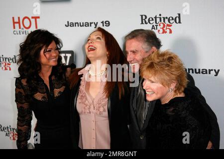 Valerie Bertinelli, Amy Yasbeck, Pat Harrington and Bonnie Franklin at TV LAND's premiere party for 'Hot in Cleveland' and 'Retired at 35' at the Sunset Tower Hotel. Hollywood, CA. 1/10/11. Stock Photo