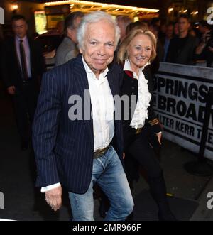 Opening Night of Broadway's Rocky at the Winter Garden Theatre - Arrivals.  Featuring: Ralph Lauren,Ricky Anne Loew-Beer Where: New York, New York,  United States When: 13 Mar 2014 Stock Photo - Alamy