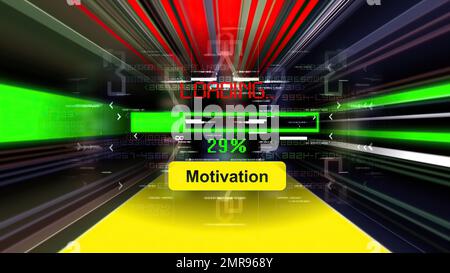 Motivation loading  progress bar on the screen Stock Photo