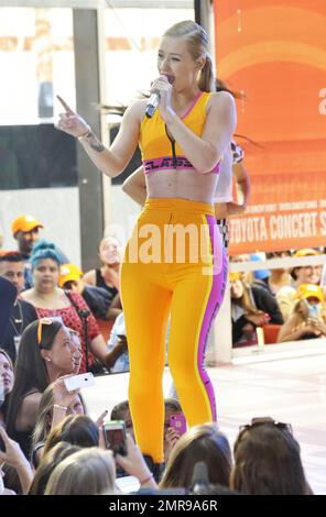 Iggy Azalea performs on the Today Show, New York, NY, 8th August 2014. Stock Photo