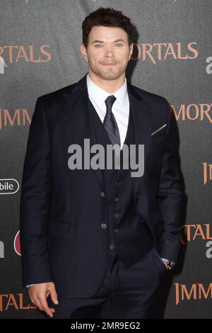 Kellan Lutz at the world premiere of 'Immortals' at the Nokia Theater. Los Angeles, CA. 7th November 2011. Stock Photo