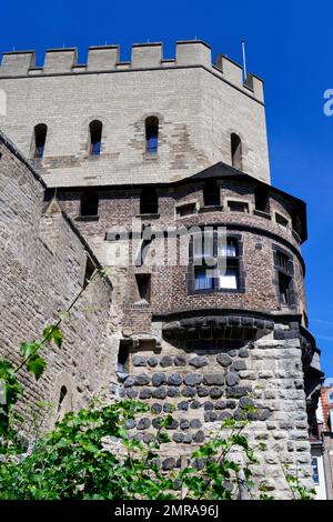 medieval city gate Severinstorburg in the old town of cologne Stock Photo