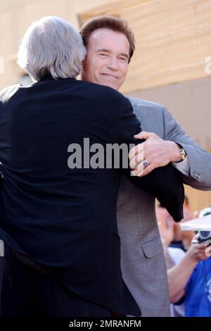 Arnold Schwarzenegger at James Cameron's Hollywood Walk of Fame Star ceremony in Hollywood, CA. 12/18/09. Stock Photo