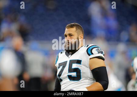 Carolina Panthers offensive tackle Jordan Gross (69) watches the