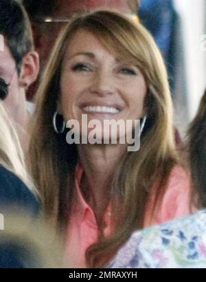 Actress and producer Jane Seymour enjoys a day out with her 15-year-old twin sons Johnny and Kris Keach during the Labor Day weekend Malibu Chili Cook Off gathering.  Proud mom Jane watched on as her boys entertained the crowd by playing a gig with their band.  Johnny and Kris seemed to get kick out of being on stage, playing drums and guitar while Jane, simply dressed in a pink blouse and white pants, took photos and couldn't help but smile. Los Angeles, CA. 09/04/10. Stock Photo