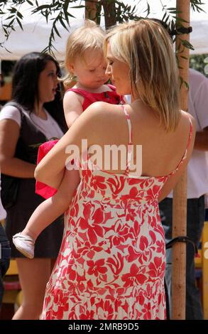 Actor/Director Jason Priestley was seen attending the 'Pregnancy Awareness Month' event in Santa Monica with his wife Naomi and 22 month old daughter Ava.  The event was held at the Little Dolphins By The Sea Preschool.  Jason and Ava spent most of their time playing at the playground.  Los Angeles, CA.  5/2/09. Stock Photo