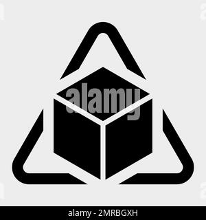 Cube Icon Black Sign Isolate on white Background Stock Vector