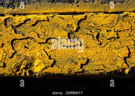 Yellow Colored Area on a Walkway Stock Photo