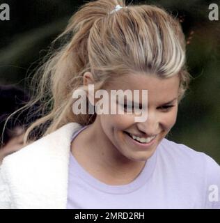 Jessica Simpson on the set of her new film, 'Major Movie Star,' in Beverly Hills, Calif. 9/20/07. Stock Photo