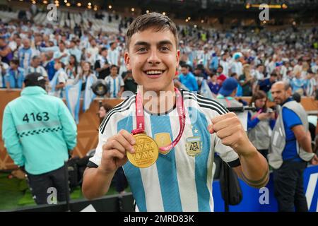 Paulo Dybala (Argentina) seen during the FIFA World Cup Qatar 2022 Final match between Argentina and France at Lusail Stadium. Final score: Argentina 3:3 (penalty 4:2) France. Stock Photo