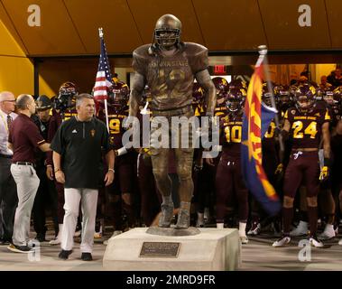 Arizona State Pat Tillman statue standing outside the tunnel at