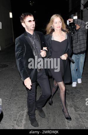 Beatle Ringo Starr and wife Barbara Bach attend rocker Joe Walsh's wedding party at The Edison nightclub in Los Angeles, CA. 12/12/08. Stock Photo