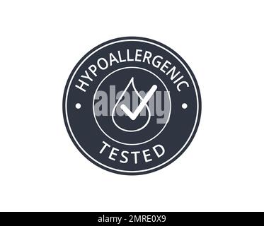 Monochromatic hypoallergenic symbol. Concept of packaging and regulations. Stock Vector