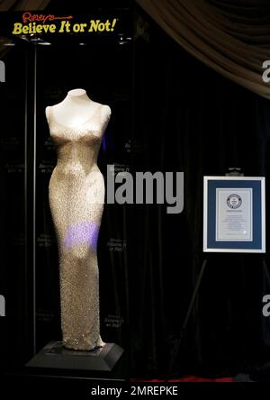 The dress Marilyn Monroe wore while singing Happy Birthday to President  Kennedy in 1962 on Friday, Sept. 22, 2017, in Grand Prairie, Texas.  Ripley's recently paid $5 million for the dress, making
