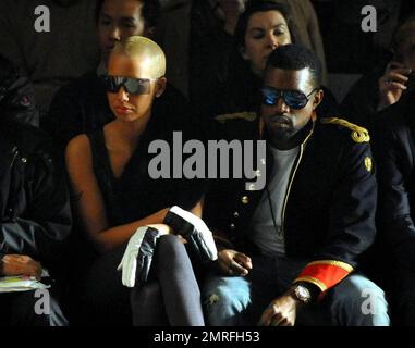 Kanye West and Amber Rose attend Cerruti fashion fall winter 2010