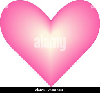 Abstract bright voluminous luminous heart for Valentines Day in trendy pink tone. Design for greeting, invitation or post cards. Isolate. Good for poster, banner, brochures or price tag, label. EPS Stock Vector