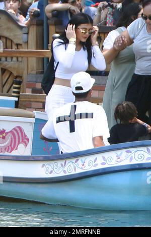 Kylie Jenner, Tyga and his son join Kim Kardashian and Kanye West to celebrate North West's 2nd birthday at Disneyland and Disney California Adventure. Los Angeles, CA. 15th June 2015. Stock Photo