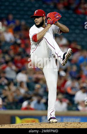 Texas Rangers starting pitcher Martin Perez throws to the Houston Astros in  a baseball game in Arlington, Texas, Wednesday, Aug. 31, 2022. (AP  Photo/Tony Gutierrez Stock Photo - Alamy