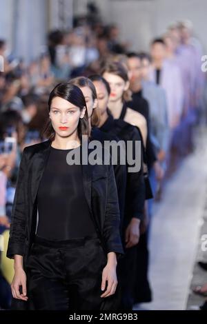 Bella Hadid wears a creation for the Givenchy ready-to-wear Spring/Summer  2023 fashion collection presented Sunday, Oct. 2, 2022 in Paris. (Photo by  Vianney Le Caer/Invision/AP Stock Photo - Alamy