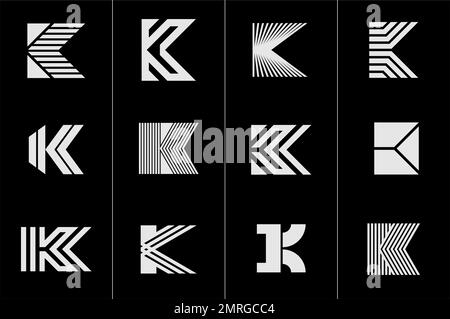 SImple K logo design collection. Modern K letter logo vector template set. Stock Vector