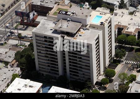 View of Aerial views of Kelly Osbourne's luxury condo building, which is the ...