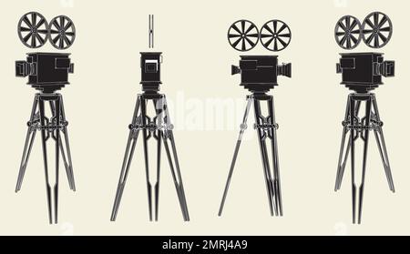 Antique Movie Stand Camera Vector Stock Vector