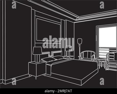 Modern Bedroom Vector Stock Vector