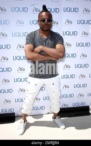 Kevin Federline comes out to support record producer and rapper Apl.de.ap aka Allan Pineda Lindo, Jr., of the Black Eyed Peas performing a special set behind the turntables at Liquid Pool Lounge at Aria Resort and Casino, Las Vegas, NV. 05/07/2011. Stock Photo