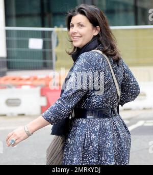 British TV presenter Kirstie Allsopp appears happy as she leaves BBC Radio studios a week after Lord Alan Sugar, British entrepreneur and star of the reality TV program 'The Apprentice', called her a 'lying cow' on Twitter. London, UK. 10/28/10. Stock Photo