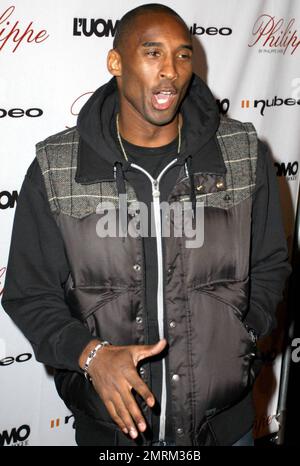 Kobe Bryant arrives at the launch party for his 'L'Uomo Vogue' October issue cover launch for his new watch collaboration, the Black Mamba by Nubeo, at the opening of Philippe West Hollywood. Los Angeles, CA. 10/12/09. Stock Photo
