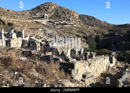 Ancient ruins of Dilos Stock Photo