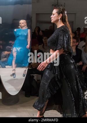 Photo: Ashley Graham walks on the runway at the Addition Elle fashion show  - NYP20170911431 