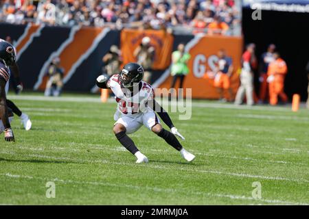 Atlanta Falcons safety Ricardo Allen (37) runs out of the smoke during pre- game introductions in a week 4 NFL football game against the Tennessee  Titans, Sunday, Sep. 29, 2019 in Atlanta. (Michael