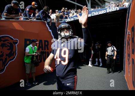 Minnesota Vikings long snapper Andrew DePaola wears a Crucial Catch cap  during the first half of an NFL football game against the Miami Dolphins,  Sunday, Oct. 16, 2022, in Miami Gardens, Fla. (