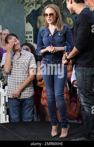 Currently celebrating 25 years in the music business, pop superstar Kylie Minogue makes an appearance at The Grove shopping center for an interview with Mario Lopez. Los Angeles, CA. 13th November 2012. Stock Photo