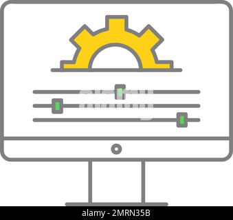 Modification icon. Computer software line vector. Digital automation ...