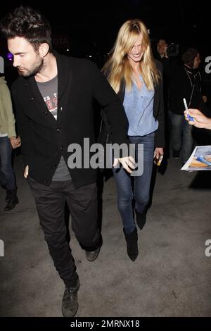 Adam Levine and Russian model girlfriend Anne Vyalitsyna are amongst the arrivals at The Lakers game. Los Angeles, CA. 27th December 2011. Stock Photo