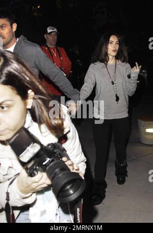 Brian Austin Green and Megan Fox are amongst the arrivals at The Lakers game. Los Angeles, CA. 27th December 2011. Stock Photo