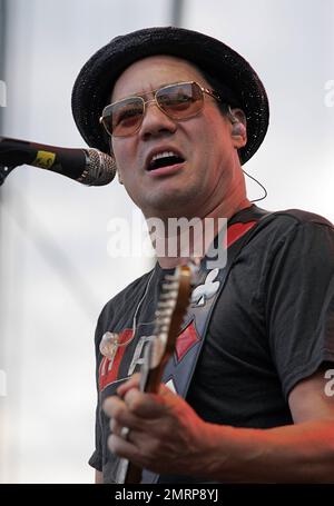 Todd Park Mohr of 'Big Head Todd and the Monsters' performs live in concert as part of the Last Summer on Earth Tour at the Raleigh Amphitheater in Raleigh, NC. 12th July 2012.   . Stock Photo