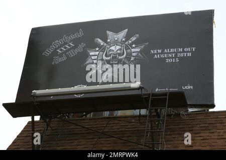 Fans turned out to honor Lemmy Kilmister of Motorhead during his memorial service at the Rainbow Bar and Grill on the Sunset Strip. Los Angeles, CA. 9th January 2016. Stock Photo