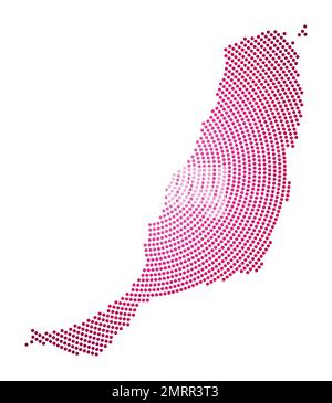 Fuerteventura dotted map. Digital style shape of Fuerteventura. Tech icon of the island with gradiented dots. Superb vector illustration. Stock Vector