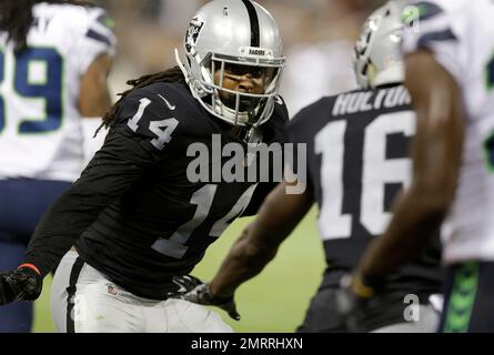 August 26th, 2017:.Oakland Raiders wide receiver Keon Hatcher (14) during  an NFL football game between the Oakland Raiders and Dallas Cowboys at AT&T  Stadium in Arlington, Texas. .Manny Flores/CSM Stock Photo 