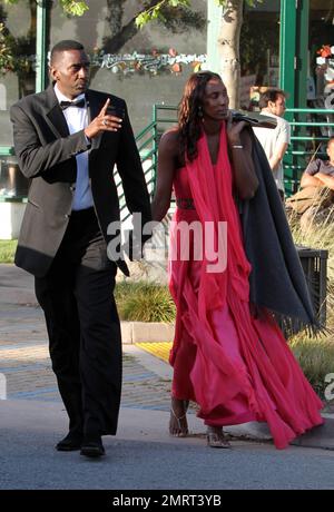 EXCLUSIVE!! Lisa Leslie and husband Michael Lockwood in Malibu, CA. 5/28/11 Stock Photo