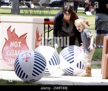 Liv Tyler enjoys some time with her son Milo William and a male friend along with family and friends at a picnic at a local park. She entertained Milo by playing with beach balls and hoola hoops and chatted with the group seeming to have a great time. Los Angeles, CA. 6/7/09. . Stock Photo